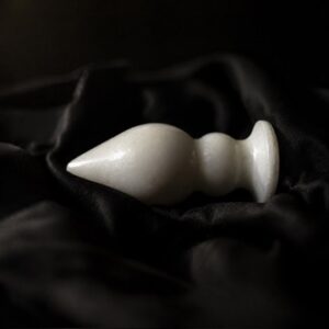 White Marble Anal Plug — Artisan Hand-Carved Luxury Stone