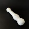White marble dildo top view — handcrafted luxury stone sex toy