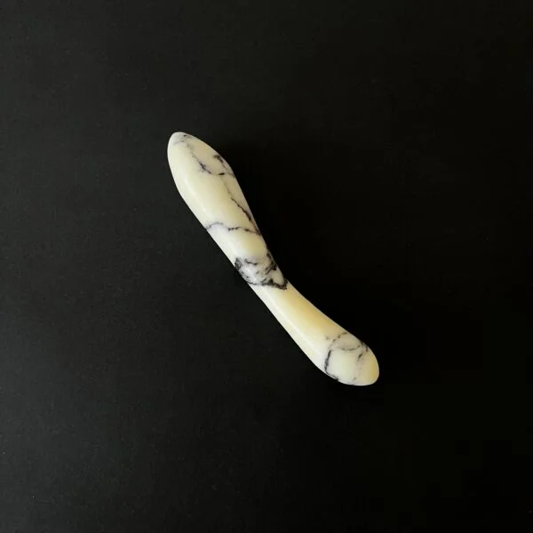 Curved White Marble G-Spot Stimulator — Voluptus | Seductive Stones Curved White Marble G-Spot Stimulator — hand-carved white Anatolian marble | Seductive Stones Voluptus Collection