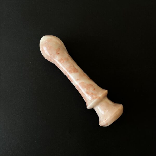 Cherry marble dildo lifestyle — luxury stone sex toy aesthetics