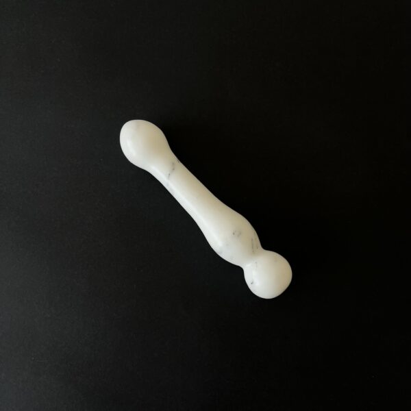 White marble dildo full length — 17.5cm natural stone luxury sex toy