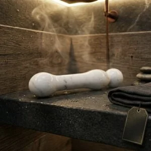 White Anatolian Marble Dildo — hand-carved white Anatolian marble | Seductive Stones Sensus Collection