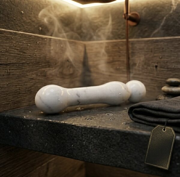 White Anatolian Marble — 17.5cm Dildo