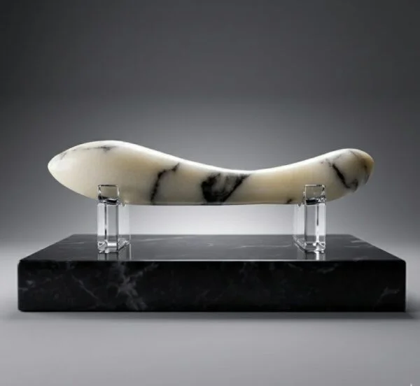 Curved White Marble G-Spot Stimulator — Voluptus | Seductive Stones Curved White Marble G-Spot Stimulator — hand-carved white Anatolian marble | Seductive Stones Voluptus Collection