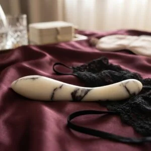 Curved White Marble G-Spot Stimulator — Voluptus | Seductive Stones Curved White Marble G-Spot Stimulator — hand-carved white Anatolian marble | Seductive Stones Voluptus Collection