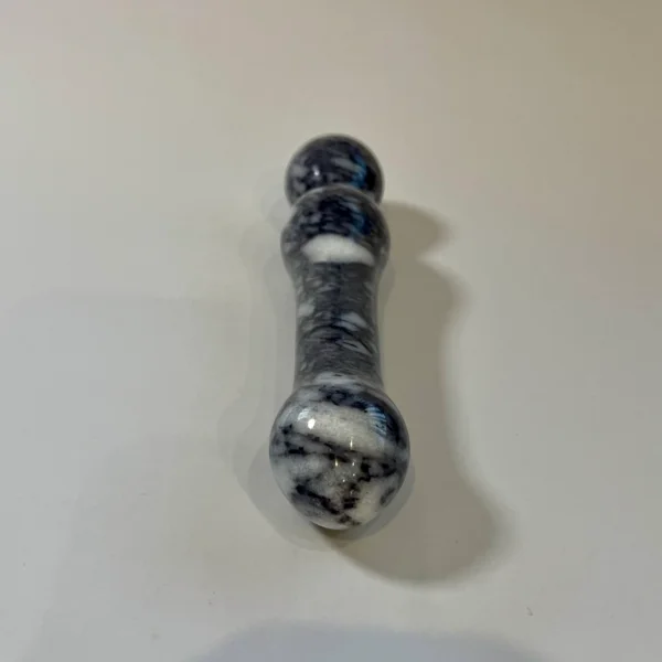 White Grey Anatolian Marble Curved Wand — hand-carved white grey Anatolian marble | Seductive Stones Voluptus Collection