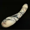 Cream Marble Curved Wand — hand-carved cream Anatolian marble with black banding | Seductive Stones Voluptus Collection