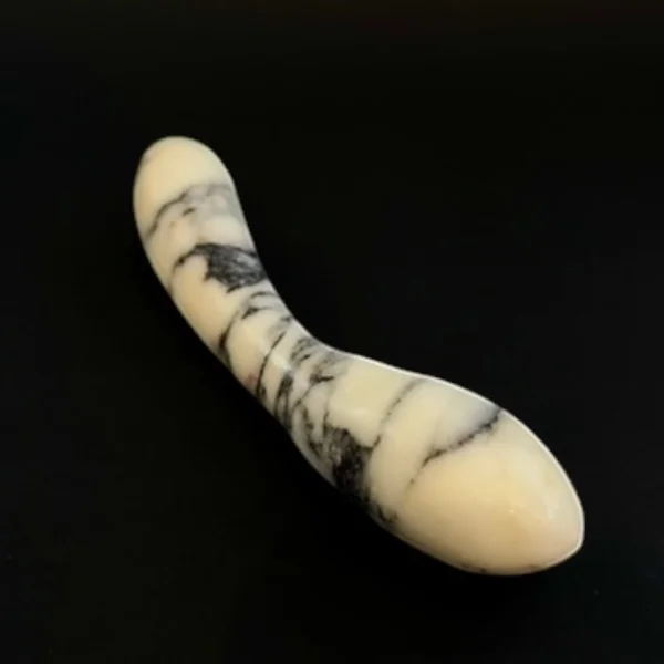 Blush Anatolian Marble Curved Wand — hand-carved white Anatolian marble | Seductive Stones Voluptus Collection