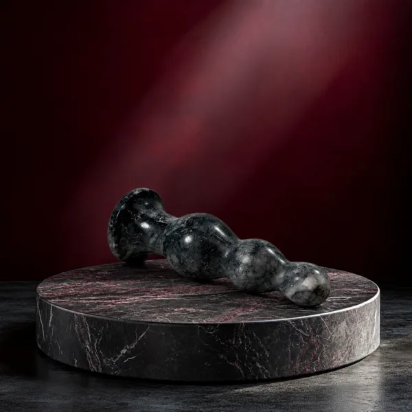 Black Marble Beaded Plug — Intima | Seductive Stones Black Marble Beaded Plug — hand-carved black Afyon marble | Seductive Stones Intima Collection