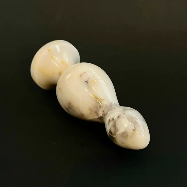 Ivory Marble Beaded Plug — Intima | Seductive Stones Ivory Marble Beaded Plug — hand-carved Afyon white marble | Seductive Stones Intima Collection