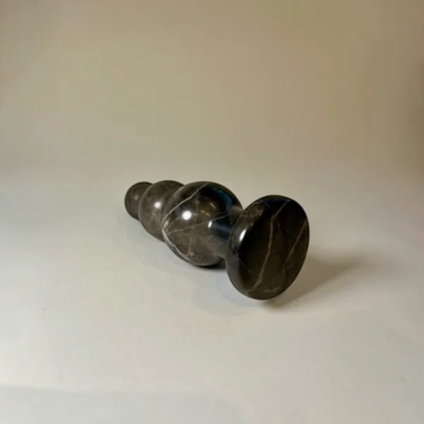 Denizli Grey Marble Beaded Wand — hand-carved Denizli grey marble | Seductive Stones Sensus Collection