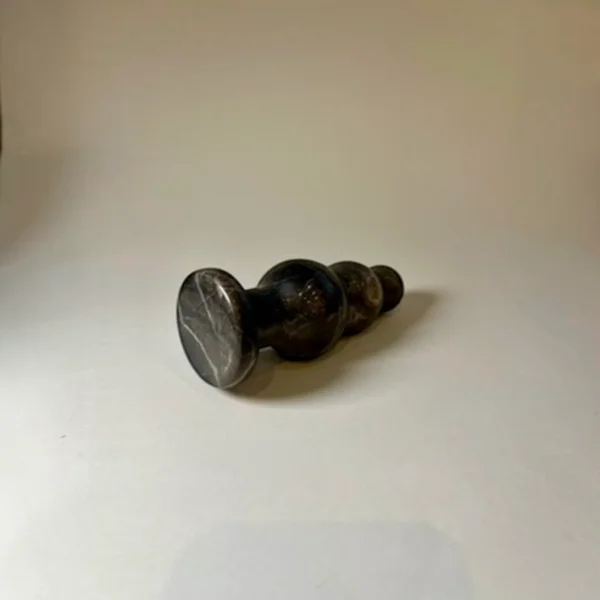 Denizli Grey Marble Beaded Wand — hand-carved Denizli grey marble | Seductive Stones Sensus Collection