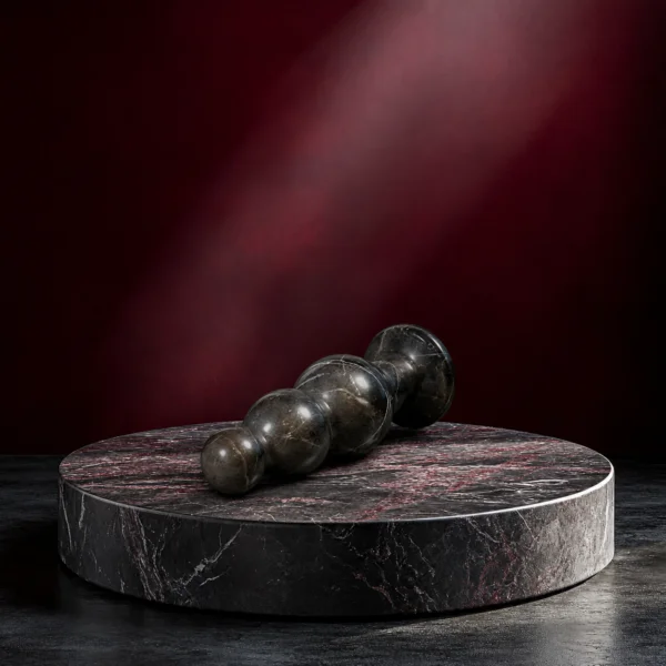 Denizli Grey Marble Beaded Wand — hand-carved Denizli grey marble | Seductive Stones Sensus Collection
