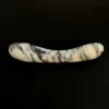 Cream Marble Curved Wand — hand-carved cream Anatolian marble with black banding | Seductive Stones Voluptus Collection