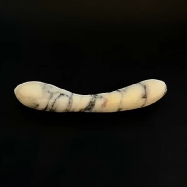 Blush Anatolian Marble Curved Wand — hand-carved white Anatolian marble | Seductive Stones Voluptus Collection