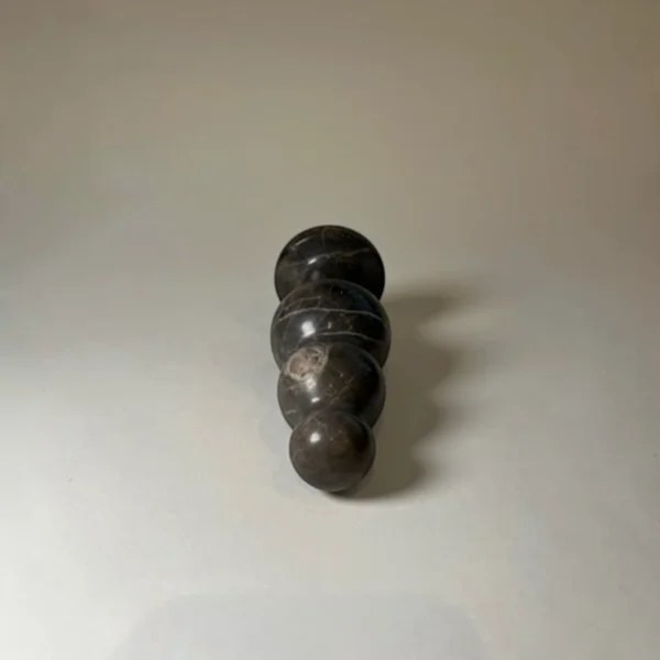 Denizli Grey Marble Beaded Wand — hand-carved Denizli grey marble | Seductive Stones Sensus Collection