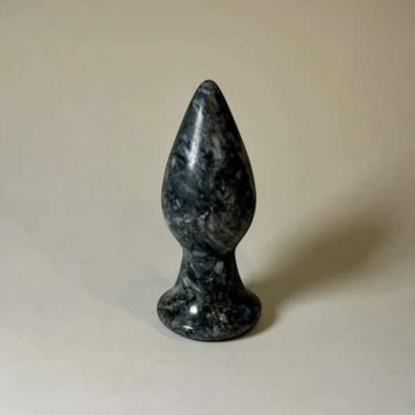 Black Grey Anatolian Marble Plug — hand-carved black grey Anatolian marble | Seductive Stones Intima Collection