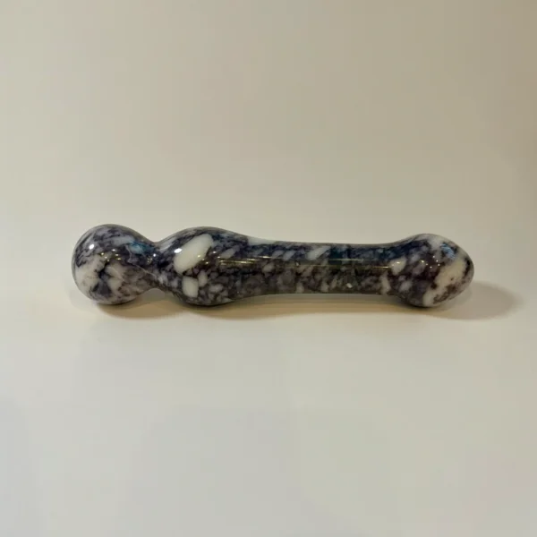 White Grey Anatolian Marble Curved Wand — hand-carved white grey Anatolian marble | Seductive Stones Voluptus Collection