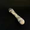 Cream Marble Curved Wand — hand-carved cream Anatolian marble with black banding | Seductive Stones Voluptus Collection