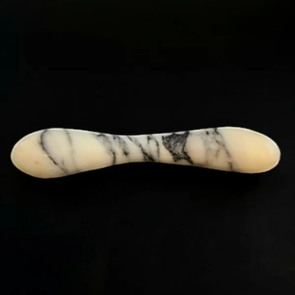 Blush Anatolian Marble Curved Wand — hand-carved white Anatolian marble | Seductive Stones Voluptus Collection