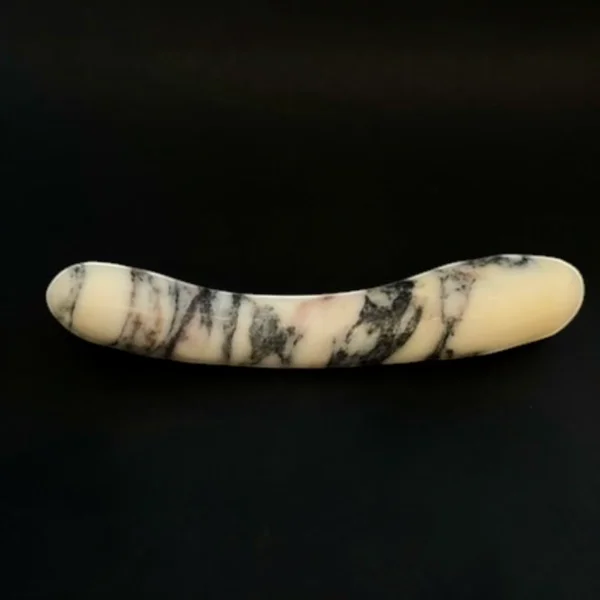White Marble G-Spot Wand — Voluptus | Seductive Stones White Marble G-Spot Wand — hand-carved white marble with black veining | Seductive Stones Voluptus Collection