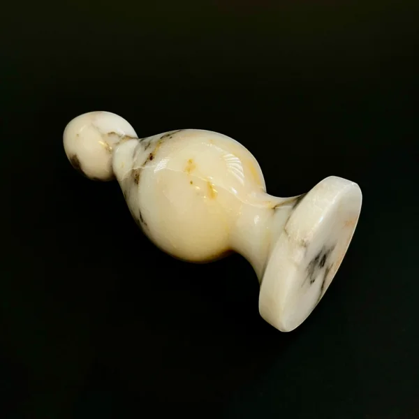 Ivory Marble Beaded Plug — Intima | Seductive Stones Ivory Marble Beaded Plug — hand-carved Afyon white marble | Seductive Stones Intima Collection