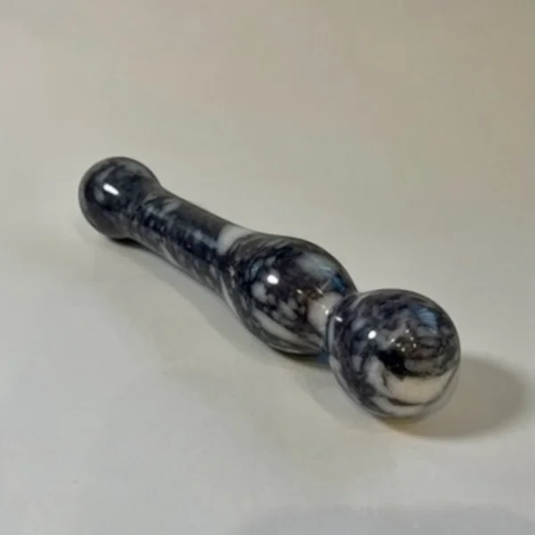 White Grey Anatolian Marble Curved Wand — hand-carved white grey Anatolian marble | Seductive Stones Voluptus Collection