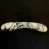Cream Marble Curved Wand — hand-carved cream Anatolian marble with black banding | Seductive Stones Voluptus Collection