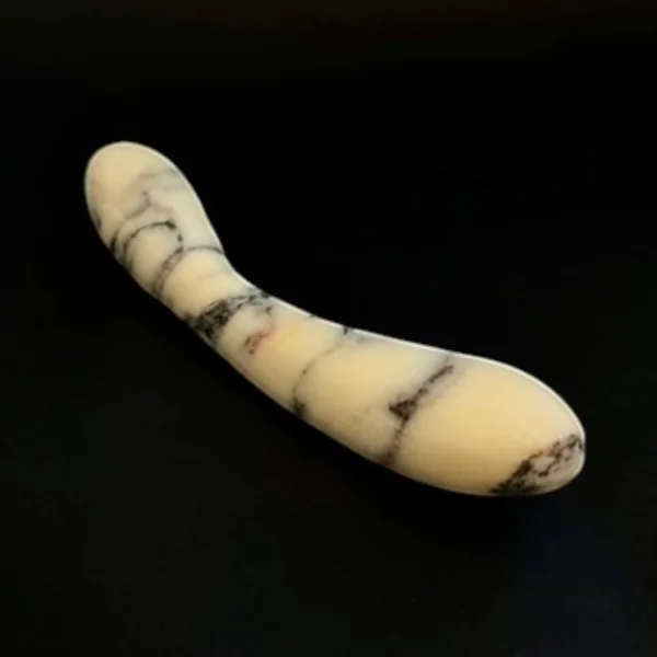 Blush Anatolian Marble Curved Wand — hand-carved white Anatolian marble | Seductive Stones Voluptus Collection