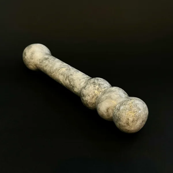 Afyon Black White Marble Double Wand — Sensus | Seductive Stones Afyon Black White Marble Double Wand — hand-carved Afyon black white marble | Seductive Stones Sensus Collection