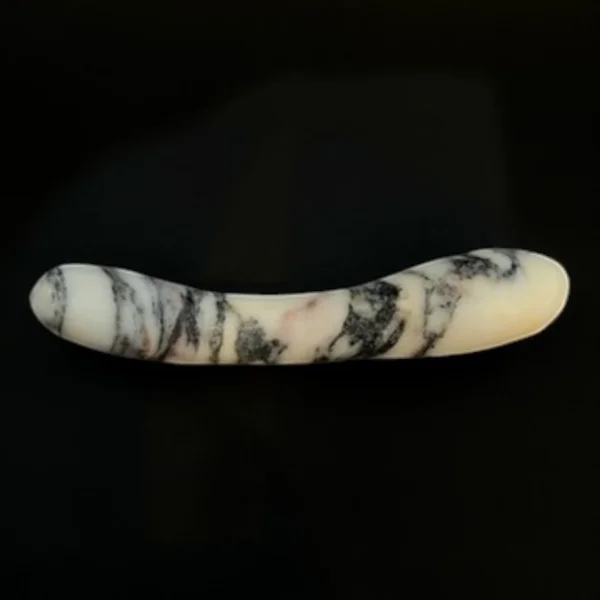 White Marble G-Spot Wand — Voluptus | Seductive Stones White Marble G-Spot Wand — hand-carved white marble with black veining | Seductive Stones Voluptus Collection
