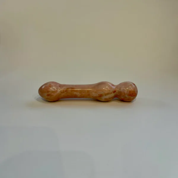 Cherry Marble Double Wand — hand-carved cherry Elazığ marble | Seductive Stones Sensus Collection