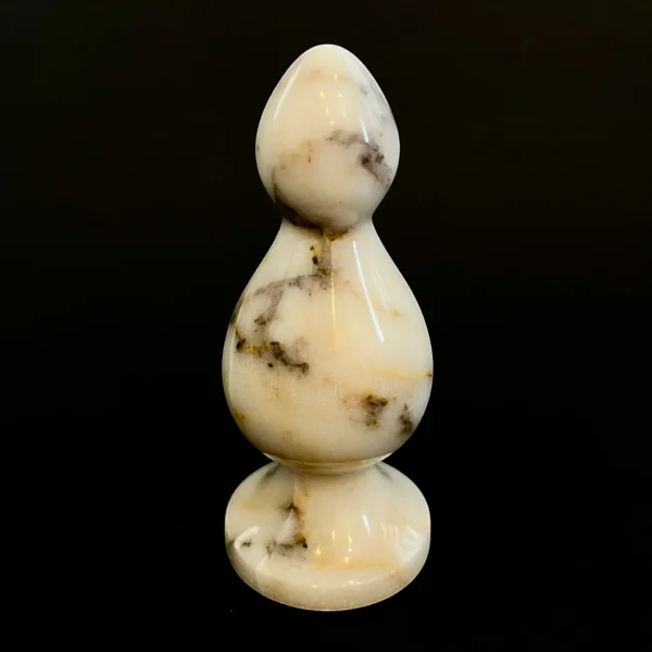 Ivory Marble Beaded Plug — Intima | Seductive Stones Ivory Marble Beaded Plug — hand-carved Afyon white marble | Seductive Stones Intima Collection