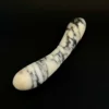 Cream Marble Curved Wand — hand-carved cream Anatolian marble with black banding | Seductive Stones Voluptus Collection