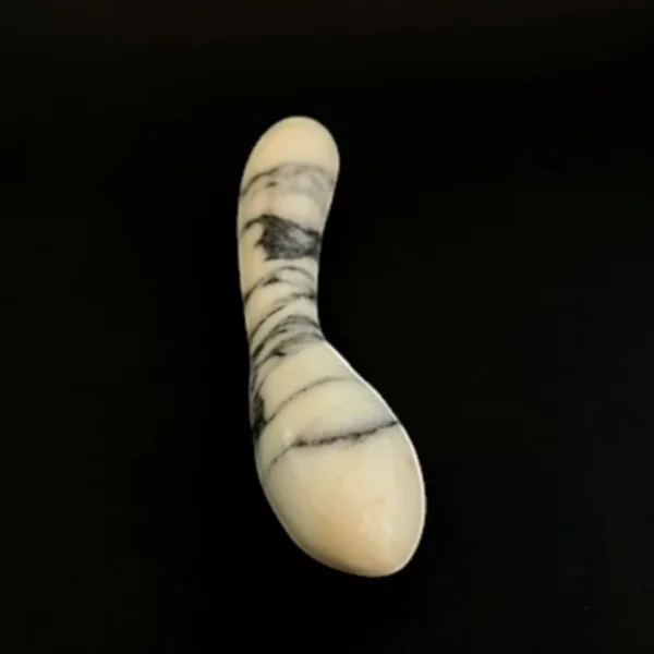 Blush Anatolian Marble Curved Wand — hand-carved white Anatolian marble | Seductive Stones Voluptus Collection