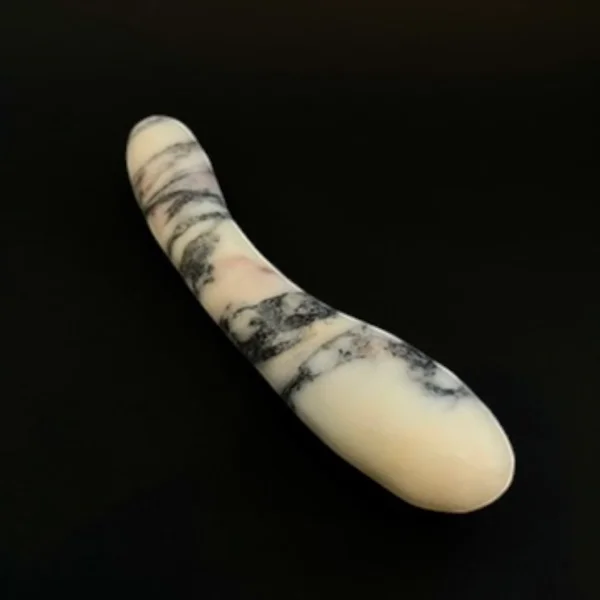 White Marble G-Spot Wand — Voluptus | Seductive Stones White Marble G-Spot Wand — hand-carved white marble with black veining | Seductive Stones Voluptus Collection