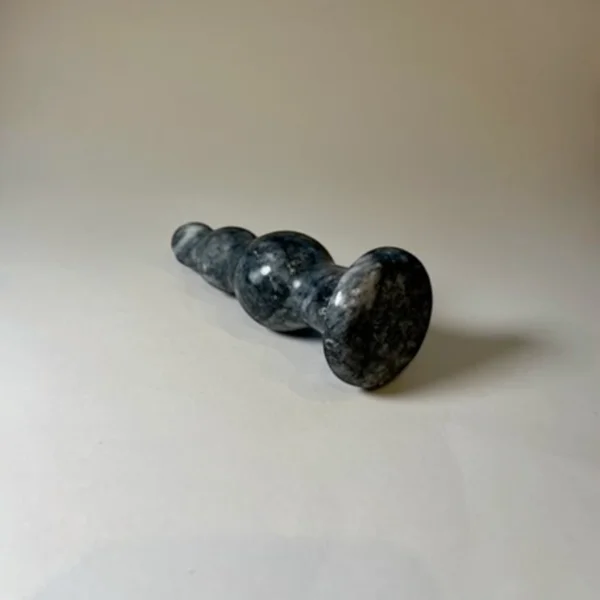 Black Marble Beaded Plug — Intima | Seductive Stones Black Marble Beaded Plug — hand-carved black Afyon marble | Seductive Stones Intima Collection