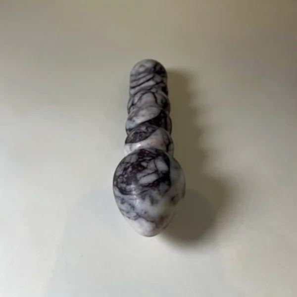 White Marble Beaded Wand — hand-carved pure white Anatolian marble | Seductive Stones Sensus Collection