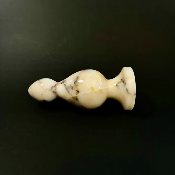 Ivory Marble Beaded Plug — Intima | Seductive Stones Ivory Marble Beaded Plug — hand-carved Afyon white marble | Seductive Stones Intima Collection