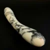 Cream Marble Curved Wand — hand-carved cream Anatolian marble with black banding | Seductive Stones Voluptus Collection