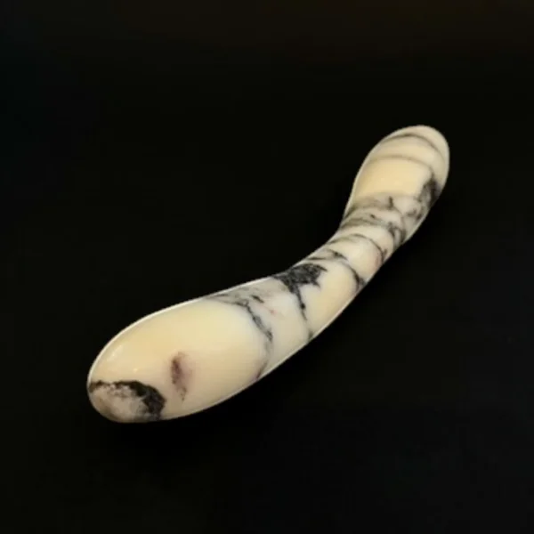 Blush Anatolian Marble Curved Wand — hand-carved white Anatolian marble | Seductive Stones Voluptus Collection
