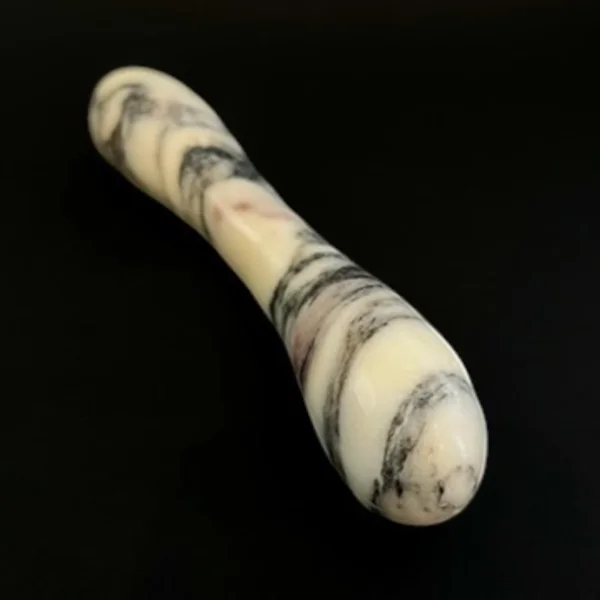 White Marble G-Spot Wand — Voluptus | Seductive Stones White Marble G-Spot Wand — hand-carved white marble with black veining | Seductive Stones Voluptus Collection