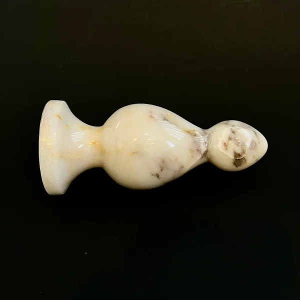Ivory Marble Beaded Plug — Intima | Seductive Stones Ivory Marble Beaded Plug — hand-carved Afyon white marble | Seductive Stones Intima Collection