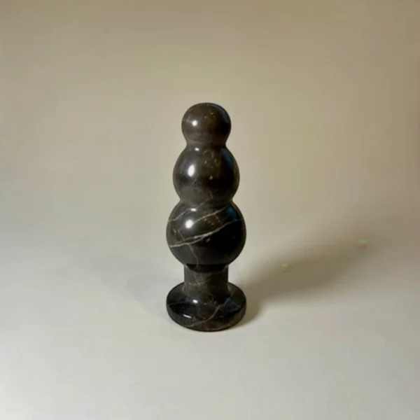 Denizli Grey Marble Beaded Wand — hand-carved Denizli grey marble | Seductive Stones Sensus Collection