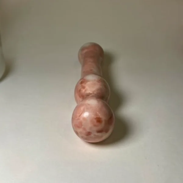 Cherry Marble Double Wand — hand-carved cherry Elazığ marble | Seductive Stones Sensus Collection