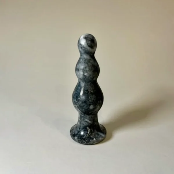 Black Marble Beaded Plug — Intima | Seductive Stones Black Marble Beaded Plug — hand-carved black Afyon marble | Seductive Stones Intima Collection