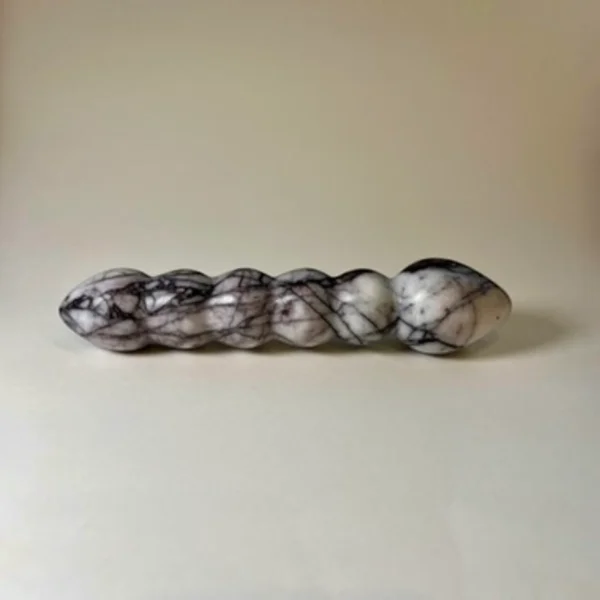 White Marble Beaded Wand — hand-carved pure white Anatolian marble | Seductive Stones Sensus Collection