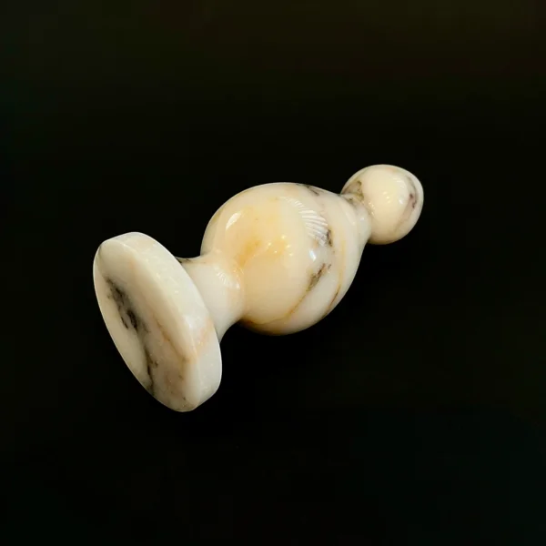 Ivory Marble Beaded Plug — Intima | Seductive Stones Ivory Marble Beaded Plug — hand-carved Afyon white marble | Seductive Stones Intima Collection