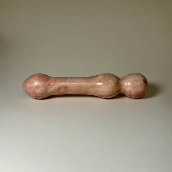 Cherry Marble Double Wand — hand-carved cherry Elazığ marble | Seductive Stones Sensus Collection