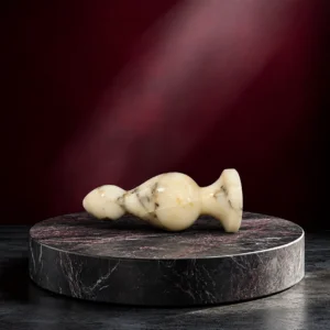 Ivory Marble Beaded Plug — hand-carved Afyon white marble | Seductive Stones Intima Collection
